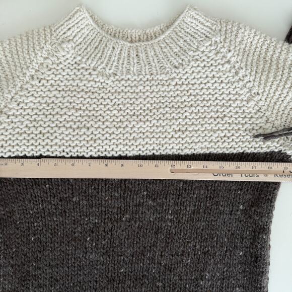 Handmade Alpaca Wool Sweater M/L Fringe Hand Knit Boho Artisan Peru Eco Undyed - Picture 13 of 16